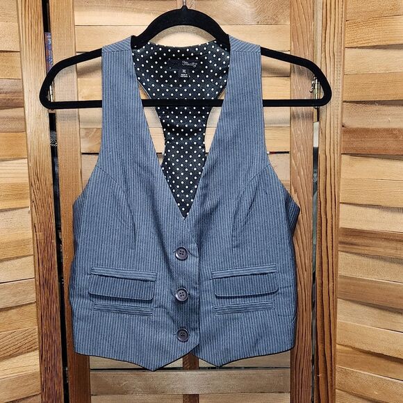 Star City Grey Striped Vest Kids Size M Polyester Rayon - Picture 1 of 8